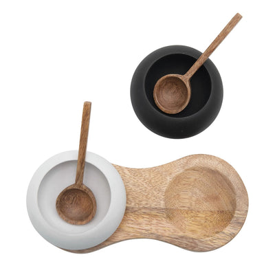 product image for mango wood tray with 2 bowls and spoons set of 5 by bd edition ah2118 3 2