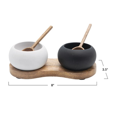 product image for mango wood tray with 2 bowls and spoons set of 5 by bd edition ah2118 2 73