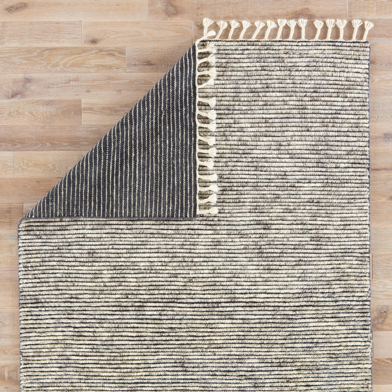 media image for Alpine Hand-Knotted Stripe White & Gray Area Rug 219