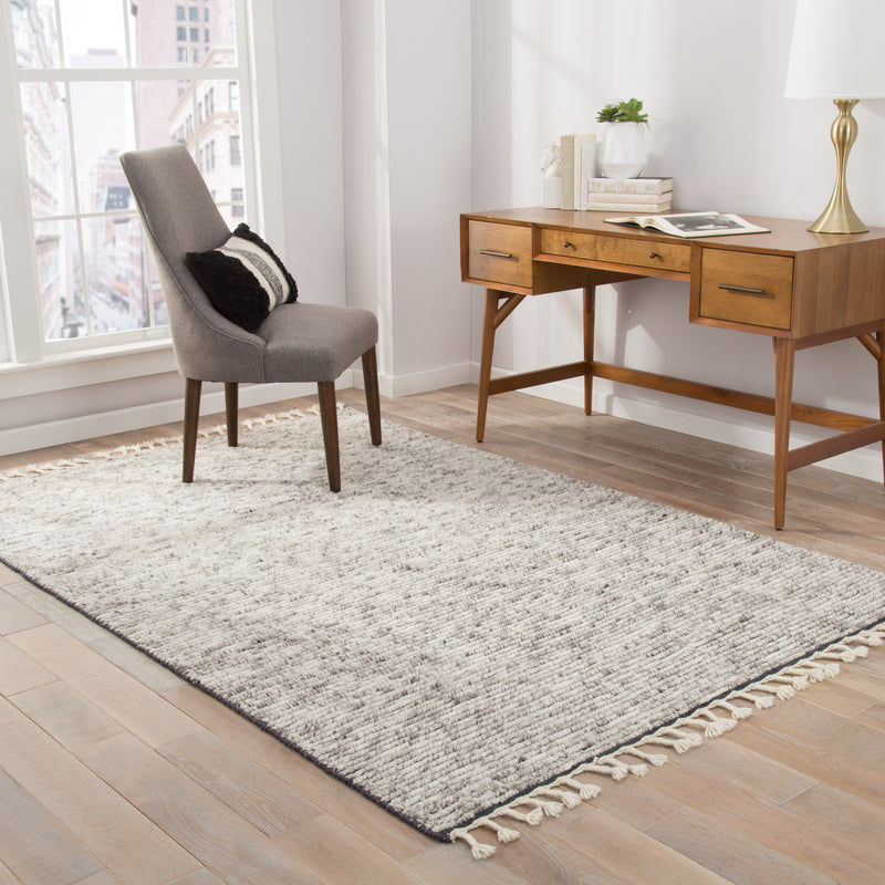 media image for Alpine Hand-Knotted Stripe White & Gray Area Rug 274