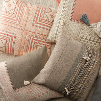 product image for Saskia Tribal Pillow in Pink & Cream 66