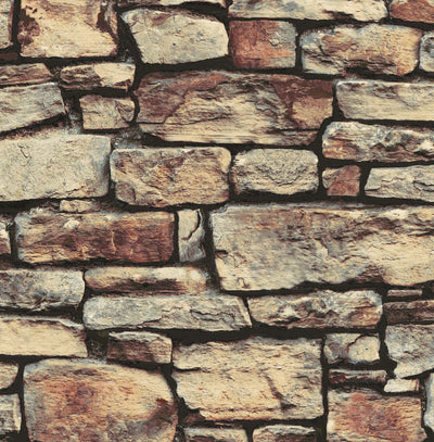 product image for Cornish Faux Stone Wallpaper in Warm Natural by NextWall 70
