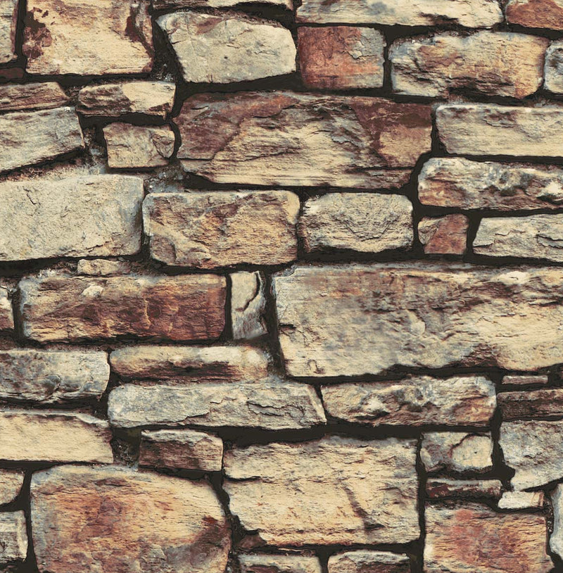 media image for Cornish Faux Stone Wallpaper in Warm Natural by NextWall 272