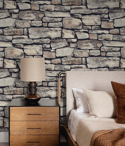 product image for Cornish Faux Stone Wallpaper in Natural by NextWall 45