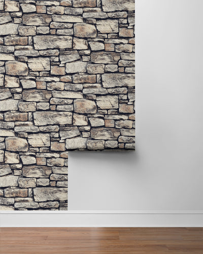 product image for Cornish Faux Stone Wallpaper in Natural by NextWall 42