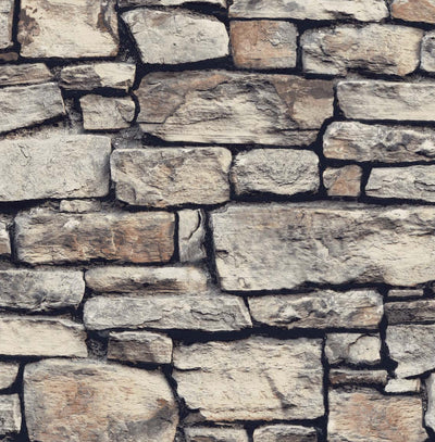 product image for Cornish Faux Stone Wallpaper in Natural by NextWall 65