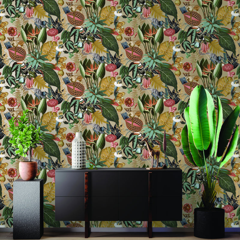 media image for A Tropical Soiree Wallpaper in Gold by Walls Republic 23