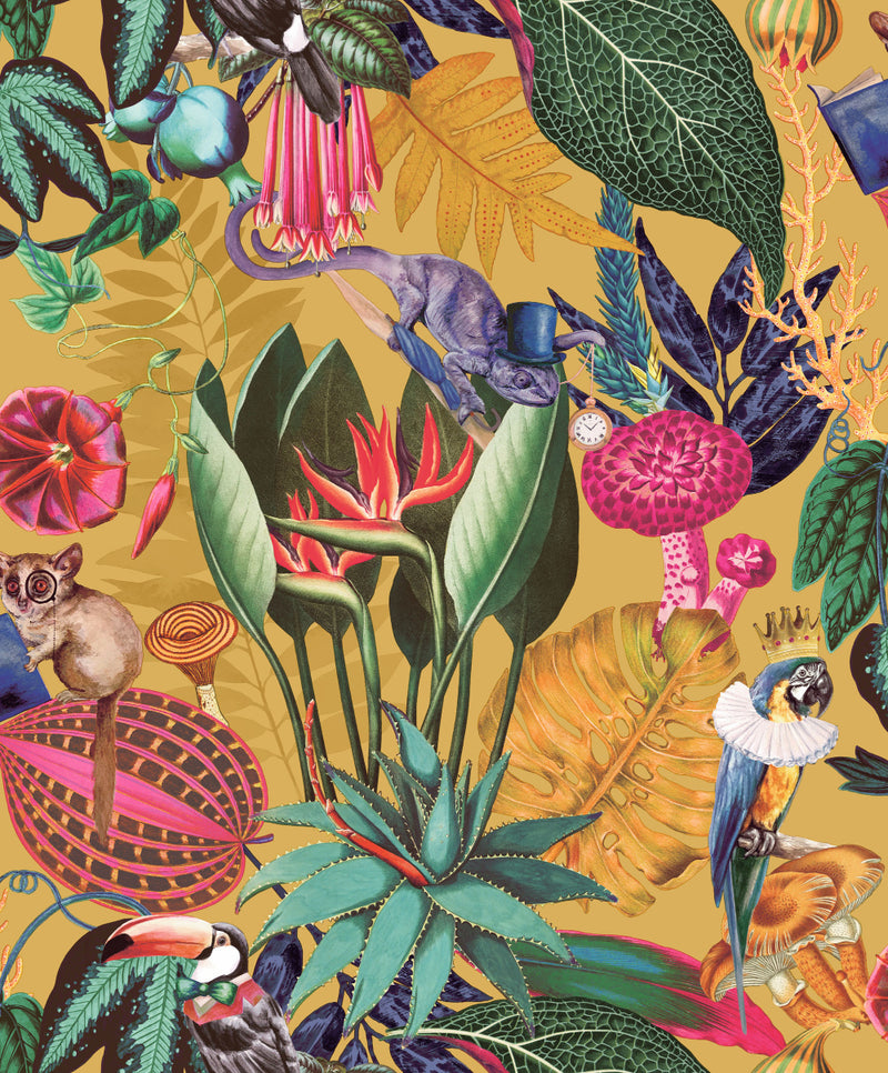 media image for A Tropical Soiree Wallpaper in Yellow by Walls Republic 280