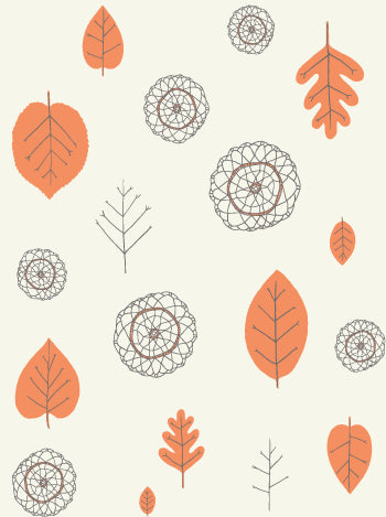 product image of A View of the Woods Wallpaper in Coquelicot, Mink, and Cream design by Thatcher Studio - BURKE DECOR 579