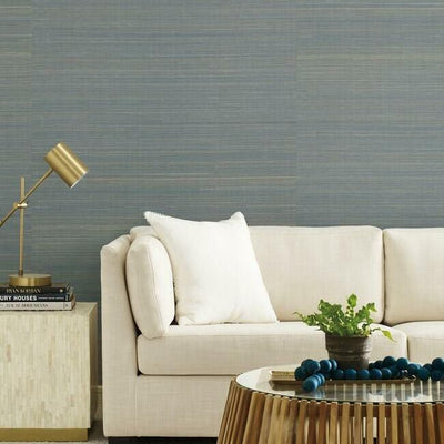 product image for Abaca Weave Wallpaper in Blue by Antonina Vella for York Wallcoverings 31