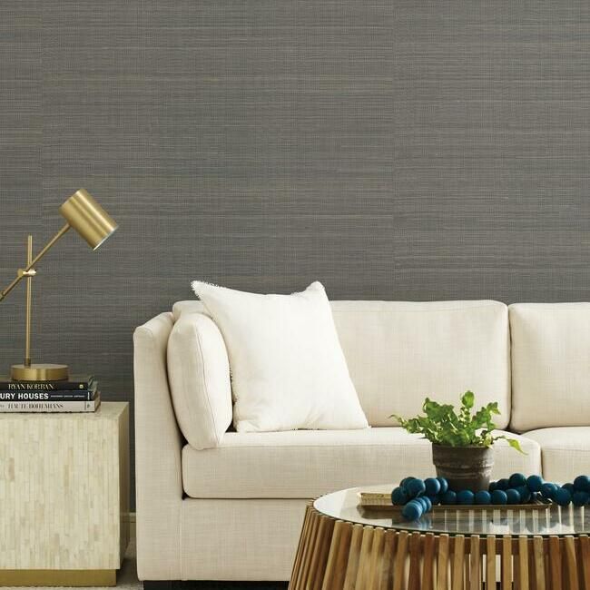 media image for Abaca Weave Wallpaper in Charcoal by Antonina Vella for York Wallcoverings 243