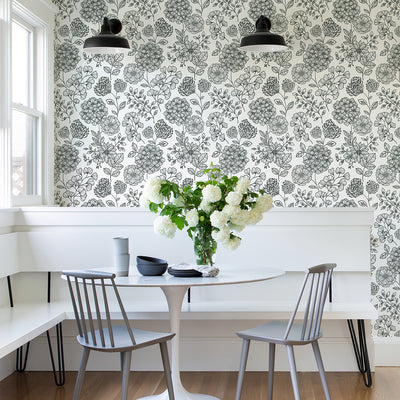 product image for Ada Black Floral Wallpaper from the Scott Living II Collection by Brewster Home Fashions 75