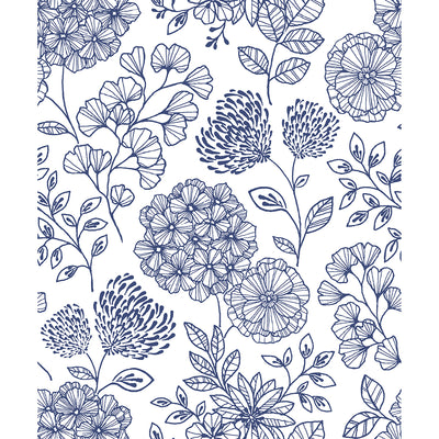 product image for ada blue floral wallpaper from the scott living ii collection by brewster home fashions 1 90