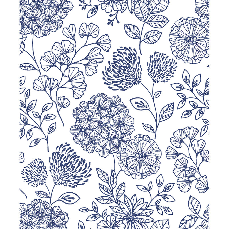 media image for ada blue floral wallpaper from the scott living ii collection by brewster home fashions 1 242