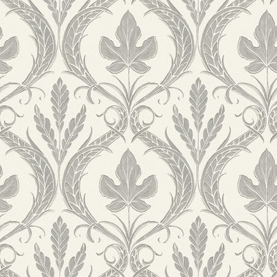 product image of Adirondack Damask Wallpaper in Grey/Beige from Damask Resource Library by York Wallcoverings 564