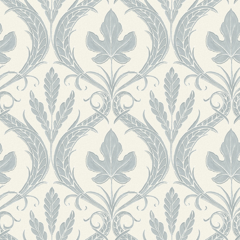 media image for Adirondack Damask Wallpaper in Smoky Blue/Beige from Damask Resource Library by York Wallcoverings 27