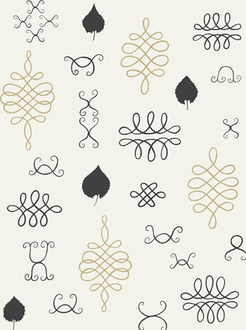 media image for After Chinterwink Wallpaper in Cream, Gold, and Charcoal design by Thatcher Studio - BURKE DECOR 296
