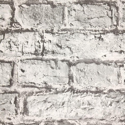 product image of Aged Brick Effect Wallpaper in Grey from the Precious Elements Collection by Burke Decor 517