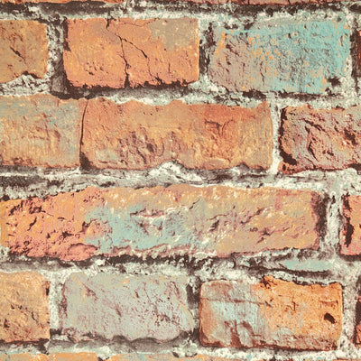 product image of aged brick effect wallpaper in multi from the precious elements collection by burke decor 1 547