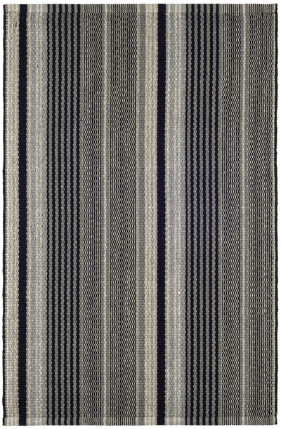 product image of Alfie Ticking Black Handwoven Cotton Rug 1 531