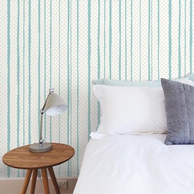 product image for All Mixed Up Peel & Stick Wallpaper in Silver and Teal by RoomMates for York Wallcoverings 44