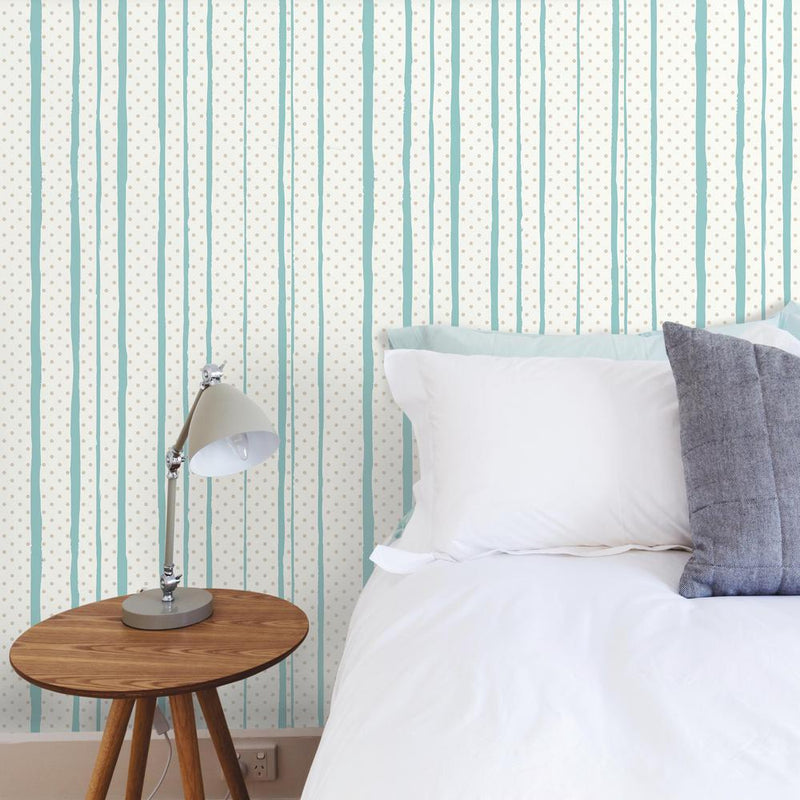 media image for All Mixed Up Peel & Stick Wallpaper in Silver and Teal by RoomMates for York Wallcoverings 271