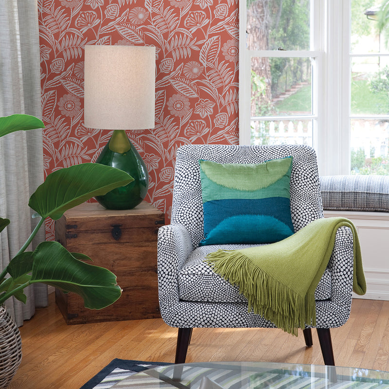 media image for Alma Tropical Floral Wallpaper in Coral from the Pacifica Collection by Brewster Home Fashions 239
