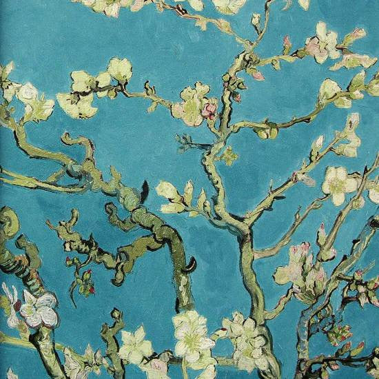 media image for Almond Blossom Wallpaper in Turquoise from the Van Gogh Collection by Burke Decor 213