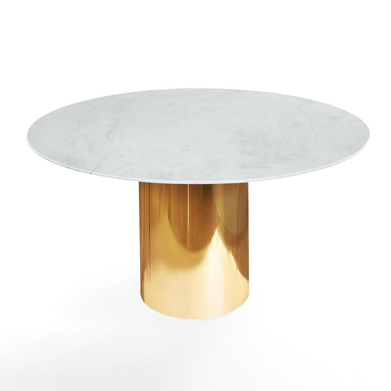 media image for Kit Alphaville Brass White Marble Dining Table By Jonathan Adler Ja 33199 1 288