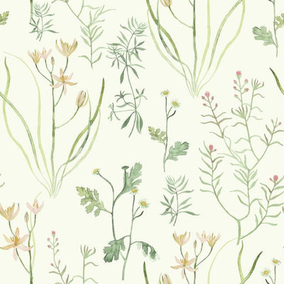 product image for alpine botanical wallpaper in ivory and green from the norlander collection by york wallcoverings 2 63