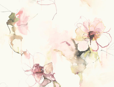product image of Anemone Watercolor Floral Wallpaper in Pink Lemonade and Wine from the Living With Art Collection by Seabrook Wallcoverings 556