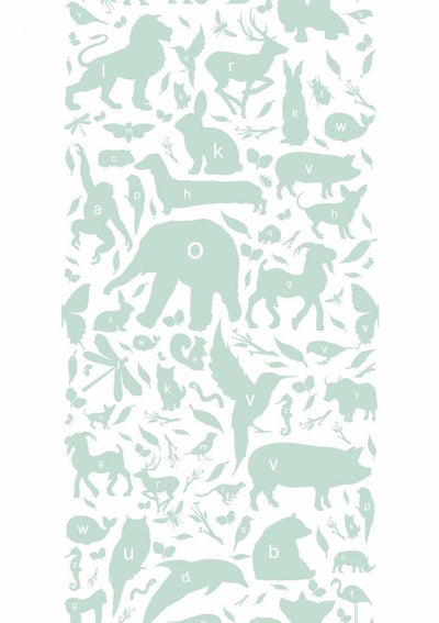 product image for Animal Alphabet Kids Wallpaper in Green by KEK Amsterdam 88