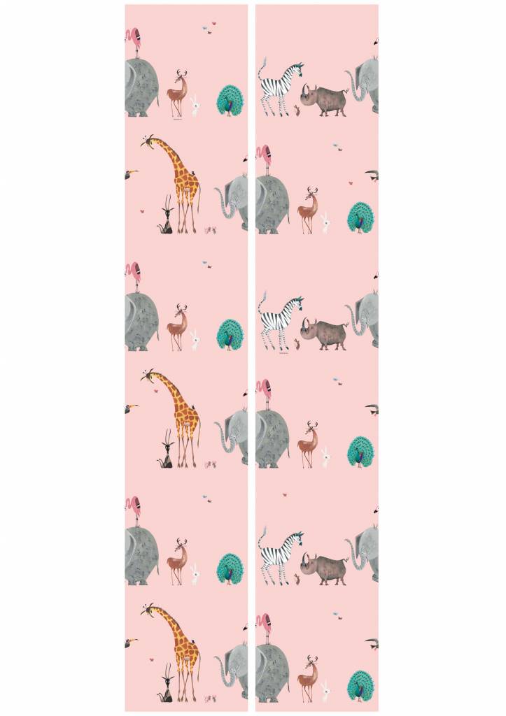 media image for Animal Mix Wallpaper in Pink by KEK Amsterdam 238