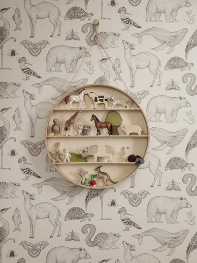 product image for Animals Wallpaper in Off-White by Katie Scott for Ferm Living 50