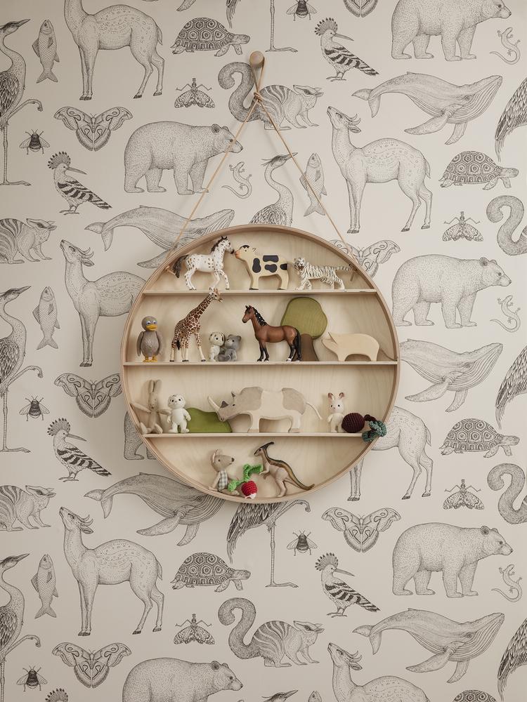 media image for Animals Wallpaper in Off-White by Katie Scott for Ferm Living 215