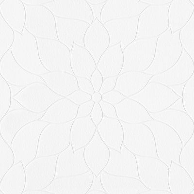 product image of Anselm White Floral Bloom Paintable Wallpaper by Brewster Home Fashions 557