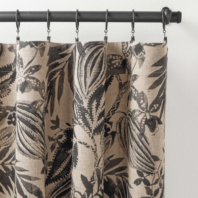 product image for Antigua Linen Black Curtain Panel 1 48