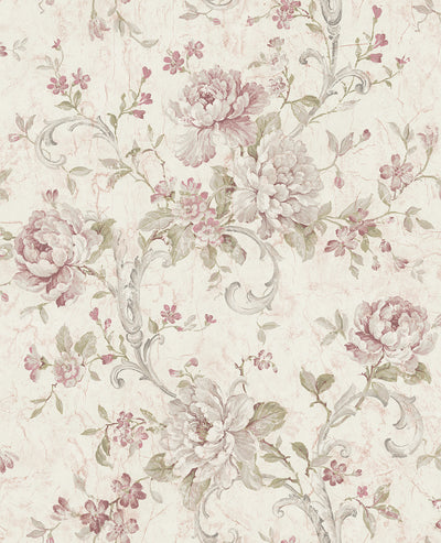 product image of Antiqued Rose Wallpaper in Dusty Mauve from the Vintage Home 2 Collection by Wallquest 530