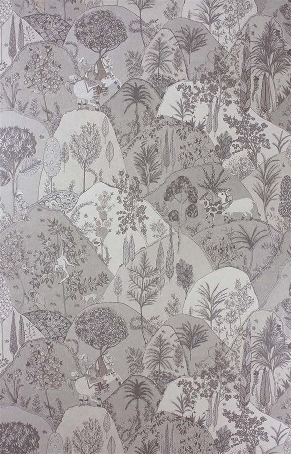 media image for Aravali Wallpaper in Silver by Matthew Williamson for Osborne & Little 21