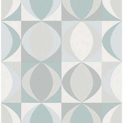 product image for Archer Linen Geometric Wallpaper in Light Blue from the Bluebell Collection by Brewster Home Fashions 55