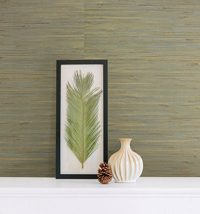 product image for Arina Turquoise Grasscloth Wallpaper from the Jade Collection by Brewster Home Fashions 4