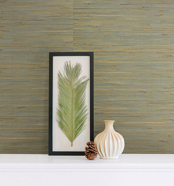 media image for Arina Turquoise Grasscloth Wallpaper from the Jade Collection by Brewster Home Fashions 216