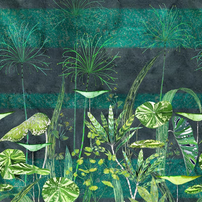product image of Arjuna Leaf Wall Mural in Viridian from the Zardozi Collection by Designers Guild 575