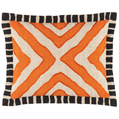product image of arrows linen orange natural embroidered decorative pillow by pine cone hill pc3559 pil16 1 539