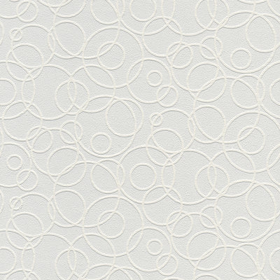 product image of Artemisia White Circles Paintable Wallpaper by Brewster Home Fashions 544