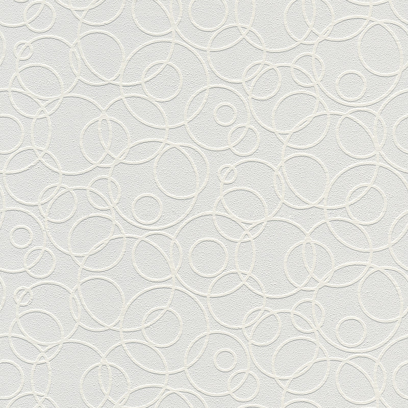media image for Artemisia White Circles Paintable Wallpaper by Brewster Home Fashions 256