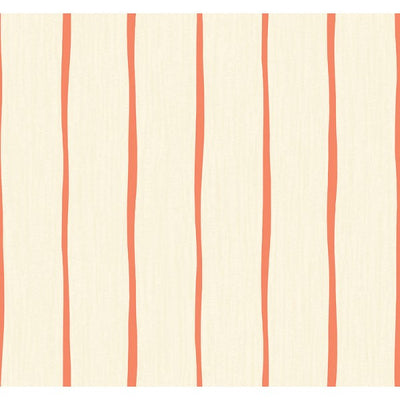 product image of Aruba Stripe Wallpaper in Ivory and Orange from the Tortuga Collection by Seabrook Wallcoverings 518