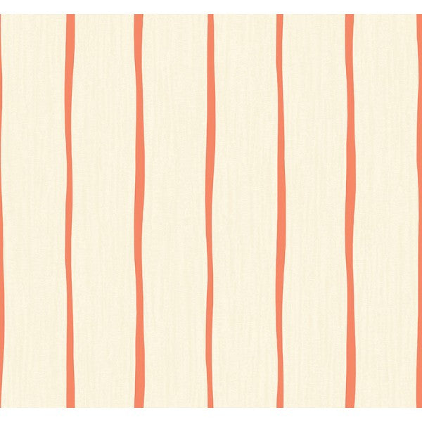 media image for Aruba Stripe Wallpaper in Ivory and Orange from the Tortuga Collection by Seabrook Wallcoverings 288