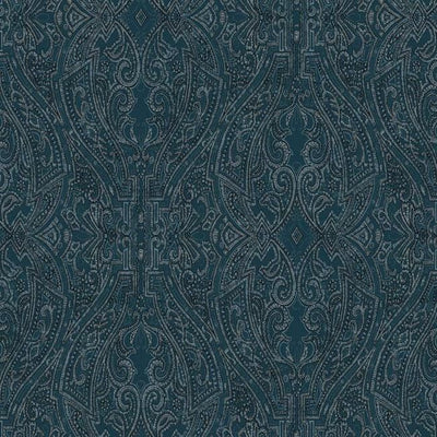 product image for Ascot Damask Wallpaper in Dark Blue from the Traveler Collection by Ronald Redding 98
