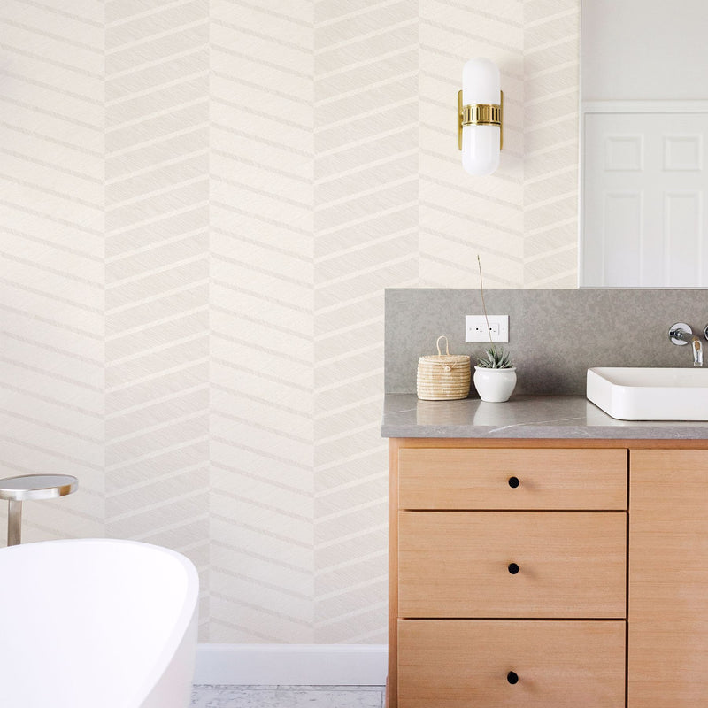 media image for Aspen Chevron Wallpaper in White from the Scott Living Collection by Brewster Home Fashions 270